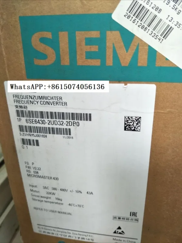 

Инвертор 6SE6430-2UD31-1CA0 11kw500-600V