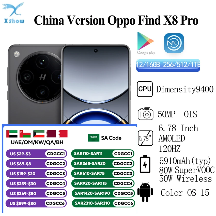 Original Oppo Find X8 Pro Dimensity 9400 6.78