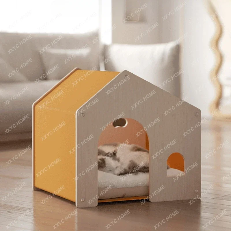 Tiny Prefab House Dog Crate Camping Furniture Wood Beds Villa Dog Crate Live Home Modular Niche Pour Chien Pet Products RR50HK