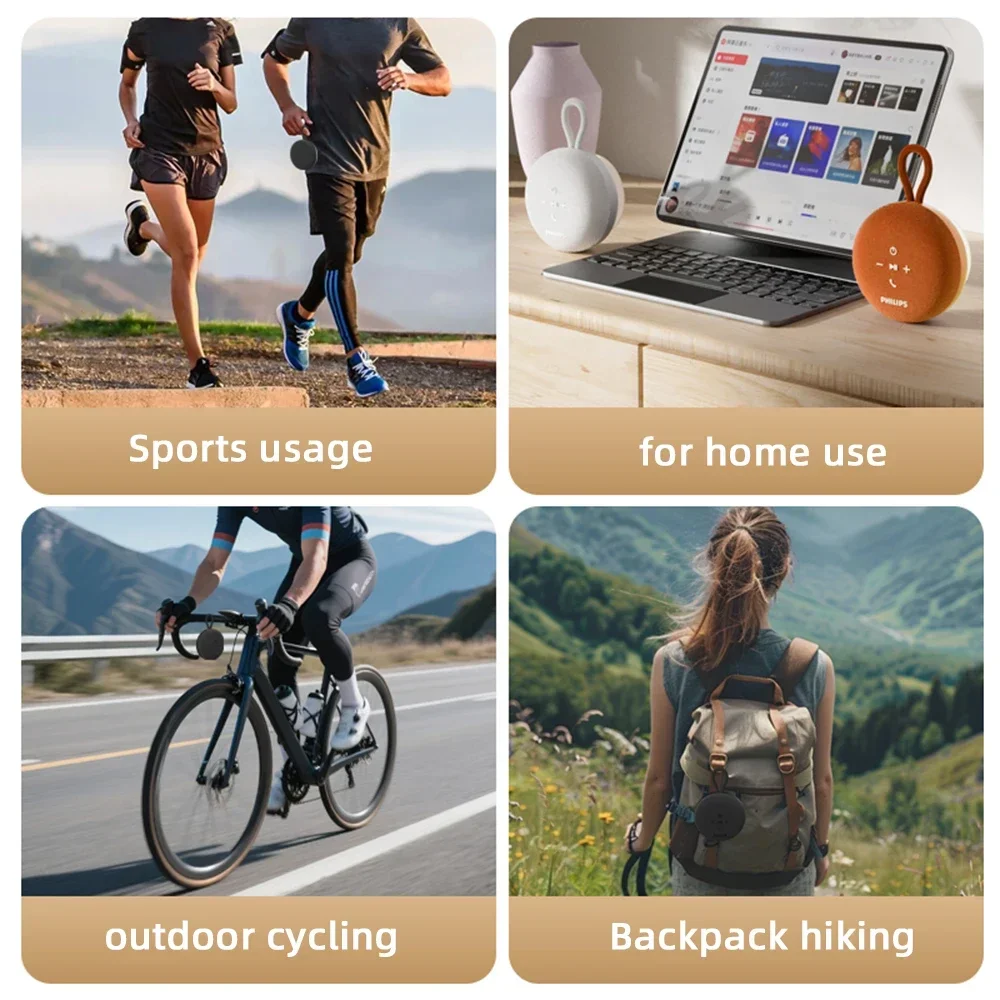 Philips TAS1120 Altoparlante Bluetooth portatile esterno Wireless 800mAh Subwoofer interno impermeabile per bagno con cordino a ventosa