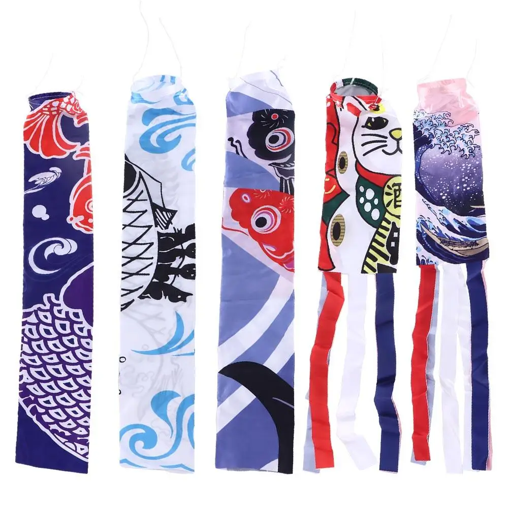 70/140cm Colorful Cartoon Fish Windsock Japanese Koinobori Windsock Fish Wind Streamer Fish Flag Windsock Carp Wind Sock Flag