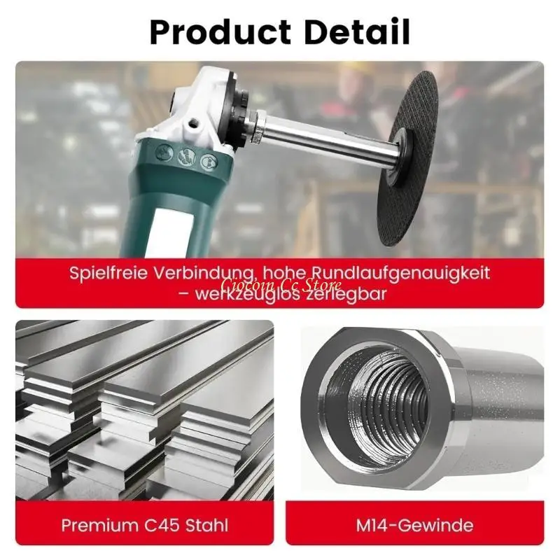 

X90F M14 Angles Grinder Extension Rod 114mm Thread Adapter Rod Polishing Pad Accessory