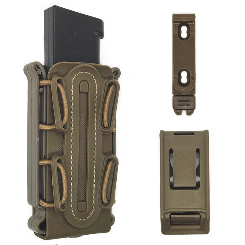 Pistol Mag Pouch 9mm Magazine Pouches, Softshell Adjustable Universal Mag Holster with Belt&MOLLE Clip for .40 S&W .45 ACP