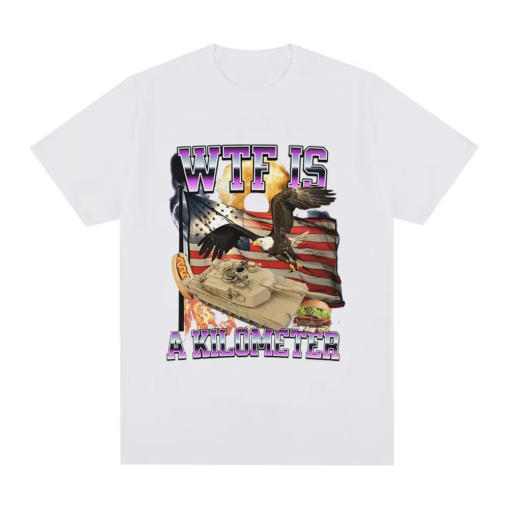 

WTF Is A KMH Expression Pack Printed T-shirt Men's Fashion Hip-Hop Shirt Summer Casual Cotton Short Sleeve Oversized T-shirt