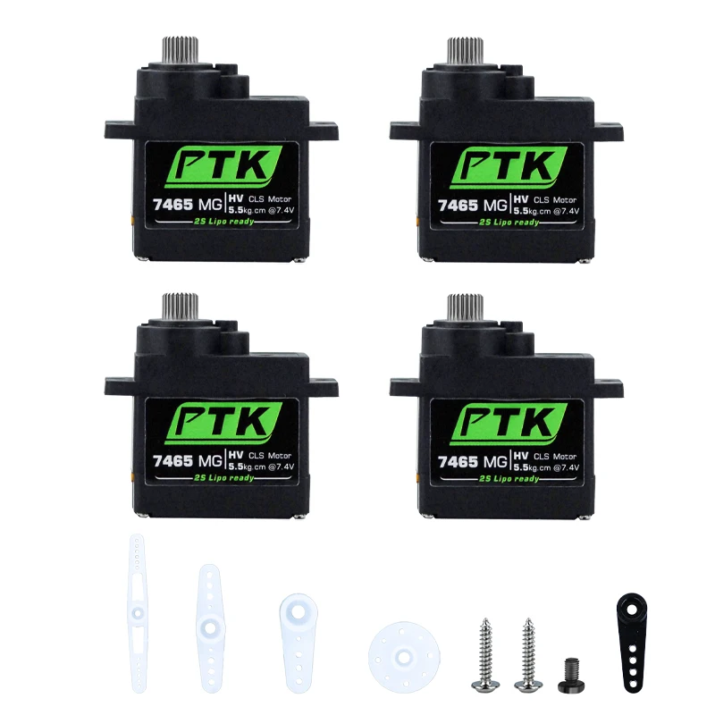Motor Servo Digital Sin Núcleo PTK 7465 7465W MG 9g, Engranaje Metálico, Resistente al Agua, HV 5kg, para Aviones de Ala Fija, Coches RC, Helicópteros, Robots, 180 °   Servo 1/8