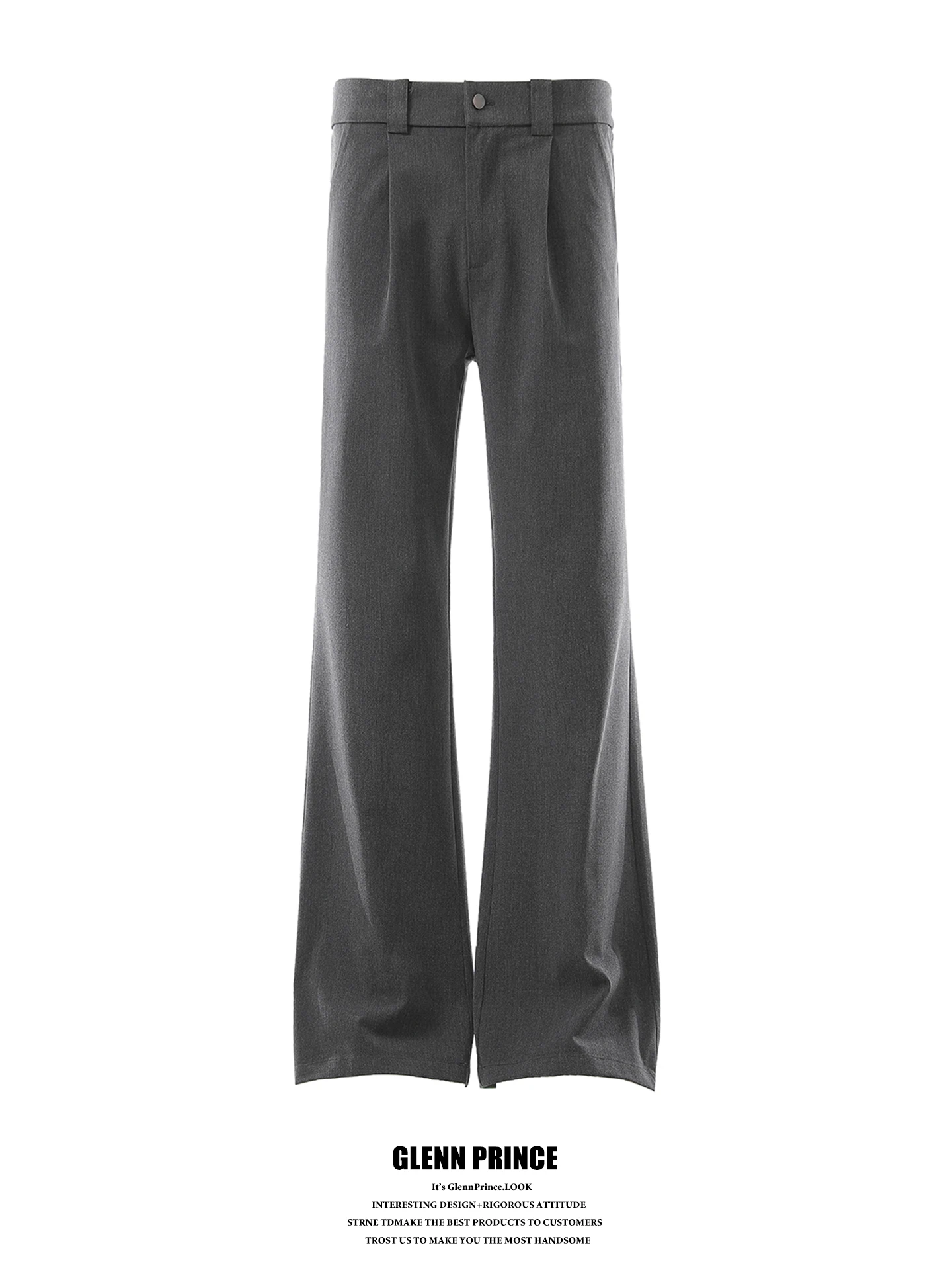 

GPstudio Men's Casual Straight Leg Trousers Commute High Waist Slimming Pleated Micro Flared Long Pants Business Casual Style