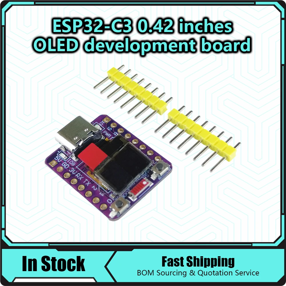 MINI ESP32-C3 0.42 Inch OLED Display 4MB Flash Ceramic Antenna USB Type-C Development Board 2.4G Wifi 4 BT Module