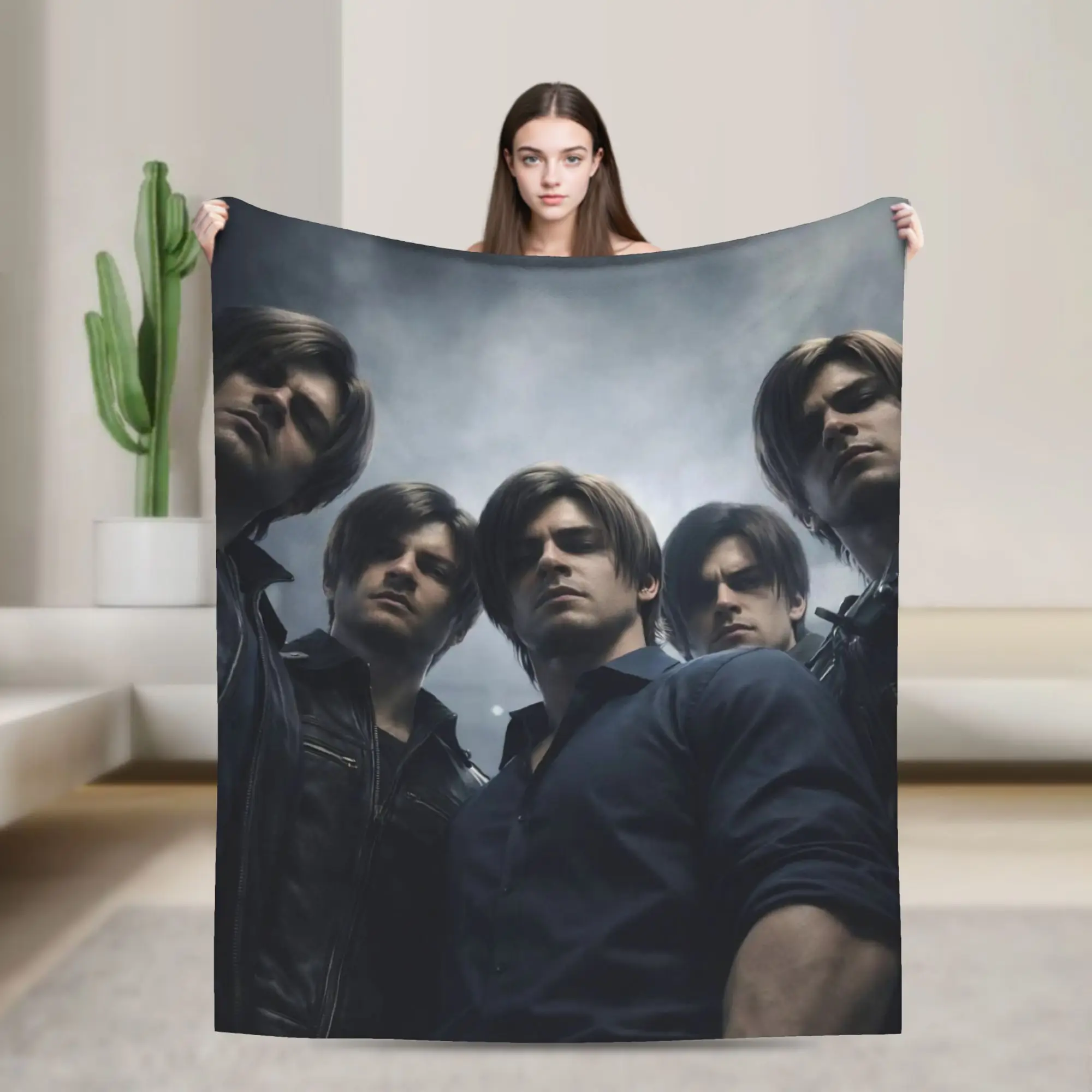 Leon S Kennedy Residents Evils Blankets Flannel Autumn/Winter  Breathable Soft Throw Blankets for Sofa Travel Bedspreads