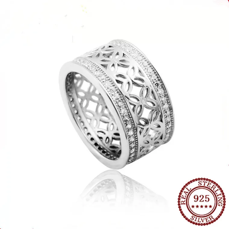 

Новинка 2025, модное кольцо из стерлингового серебра 925 пробы, классическое темпераментное атмосферное модное женское кольцо с кольцом на колесах с шипами и бриллиантами