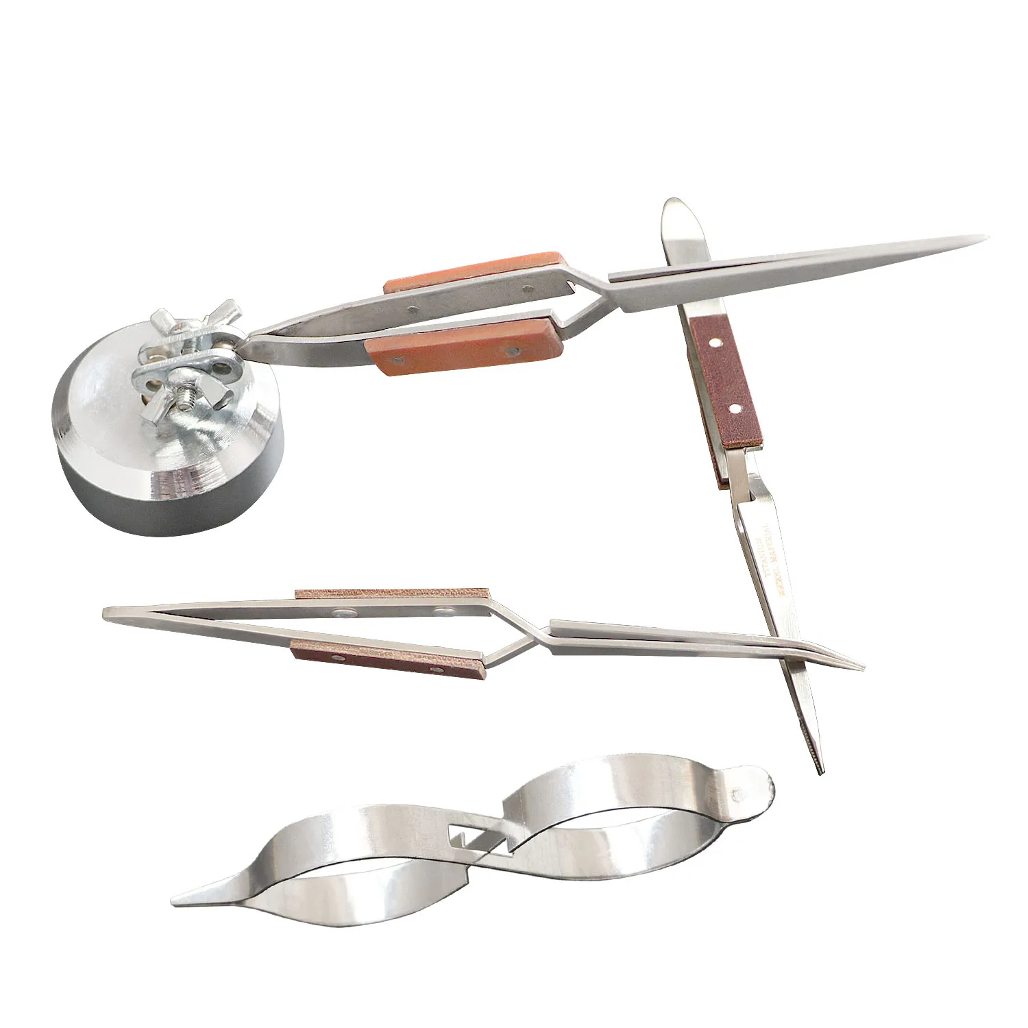 

Cross-Locking Third Hand Tweezers with 360° Rotation Base - Jewelry Welding/Soldering Tool for Repair and Making