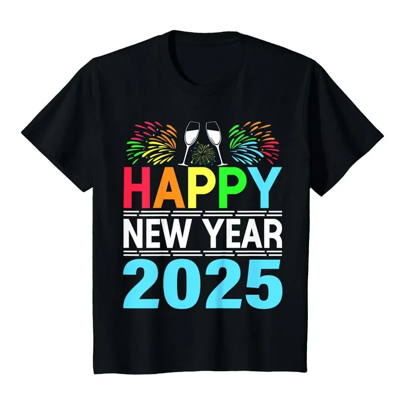 

Funny Goodbye 2024 Hello 2025 T Shirt For Men Women 3d Printed Short Sleeve Tees Family Happy New Year Holiday T-Shirt Tops