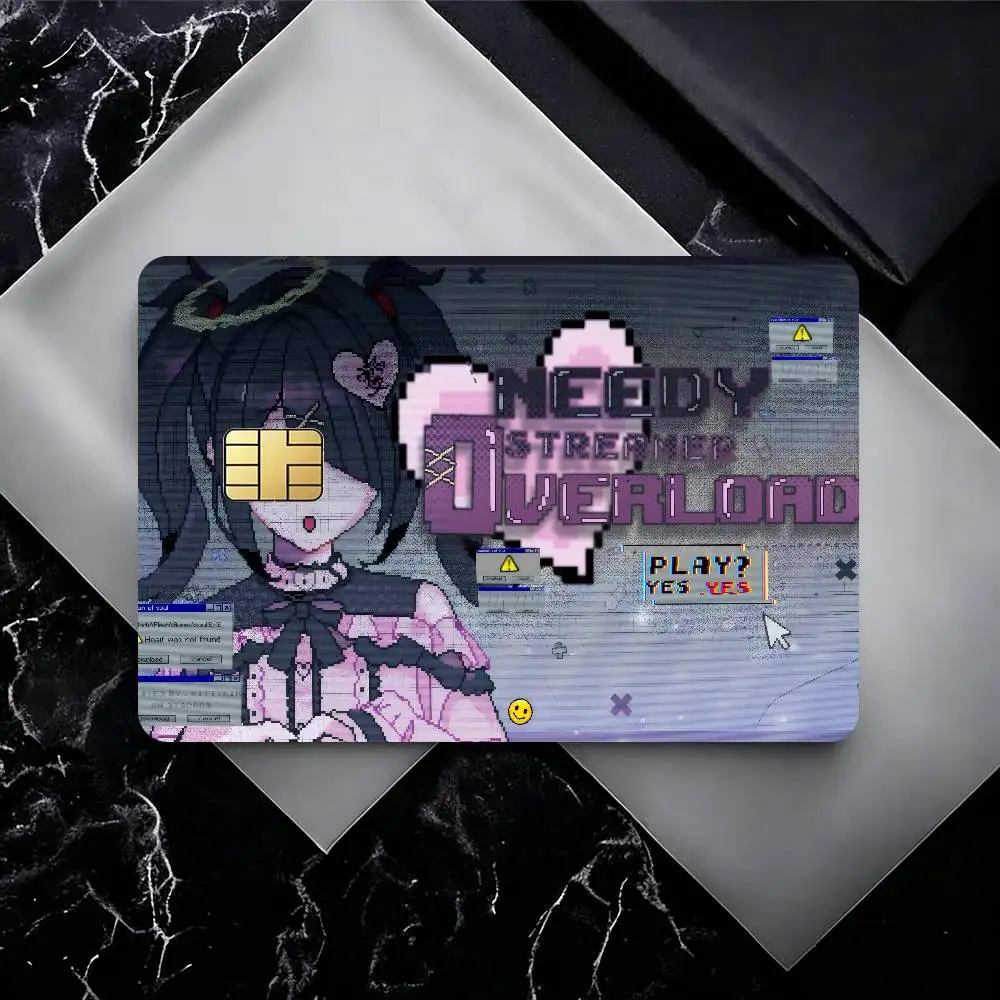 Game N-NEEDY GIRL OVERDOSE   Spend or Save Funny Shell Ultra Thin No Fade Sticker Cover Film for Debit Credit Card