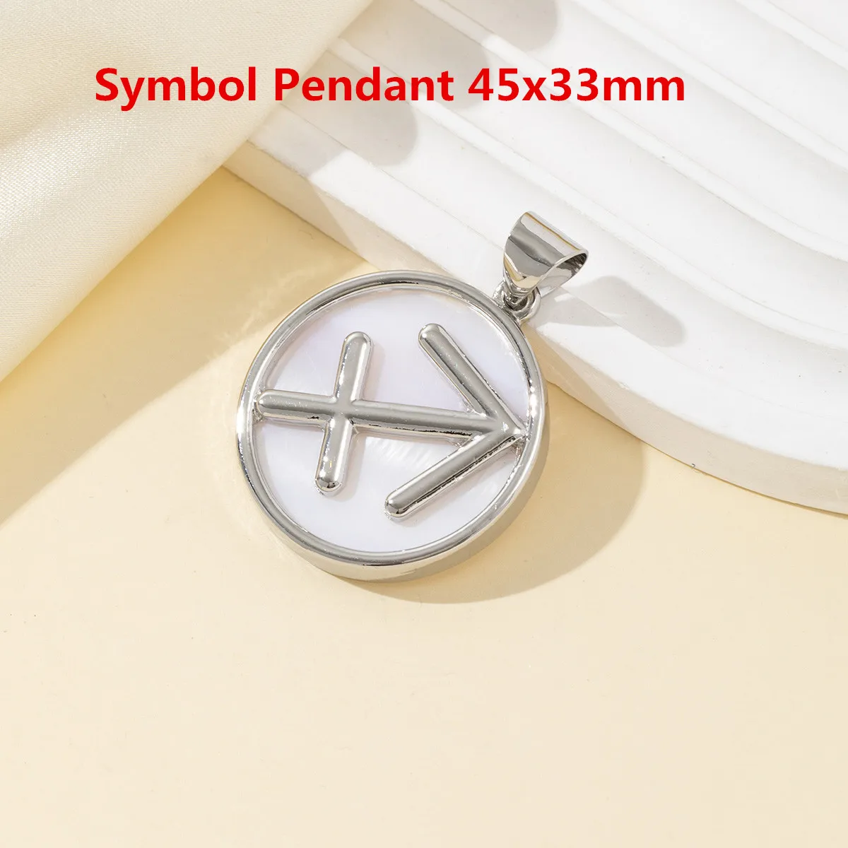 

2Pcs Symbol Pendant Natural Shell Round Pendant 45x33mm For Jewelry Making DIY Necklace Bracelet Earrings Accessory
