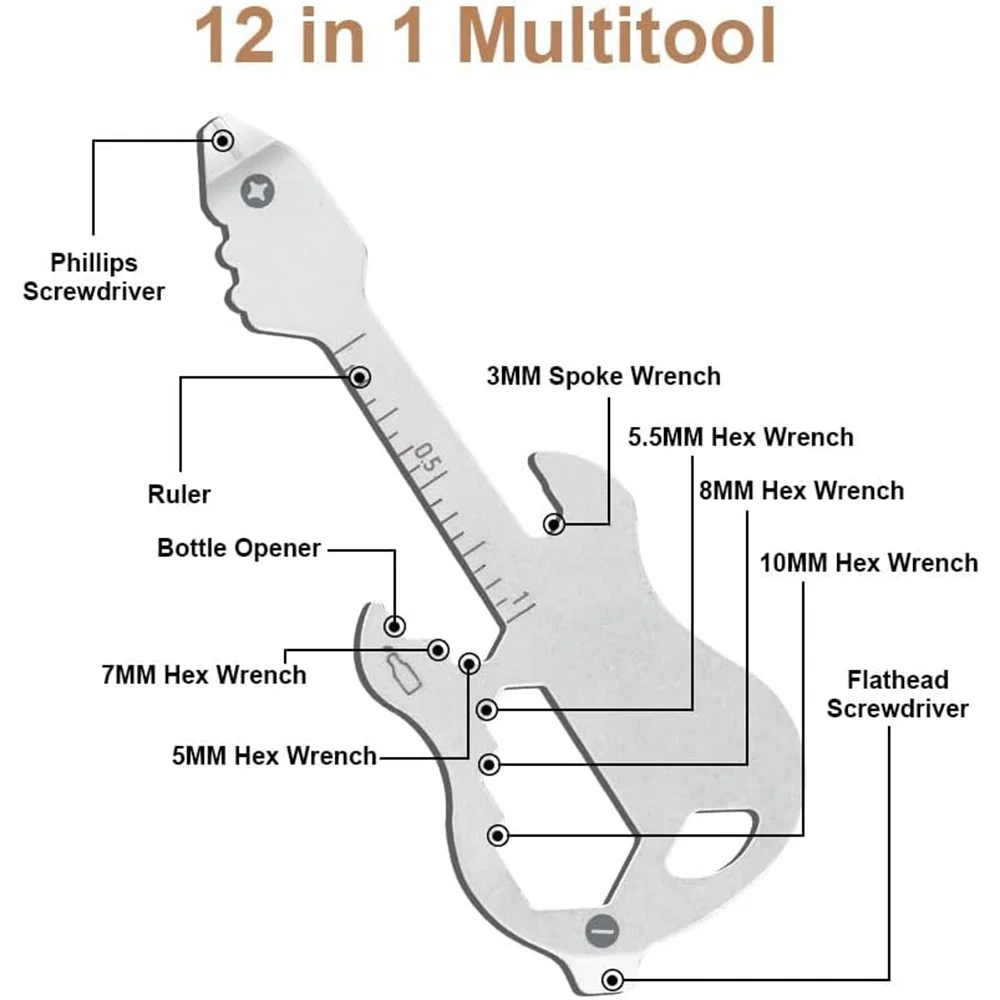 12 In 1 Keychain Multi-Tool Mini Edc Tool Gear Bottle Opener Screwdriver For Camping Survival Outdoor Car Accessories