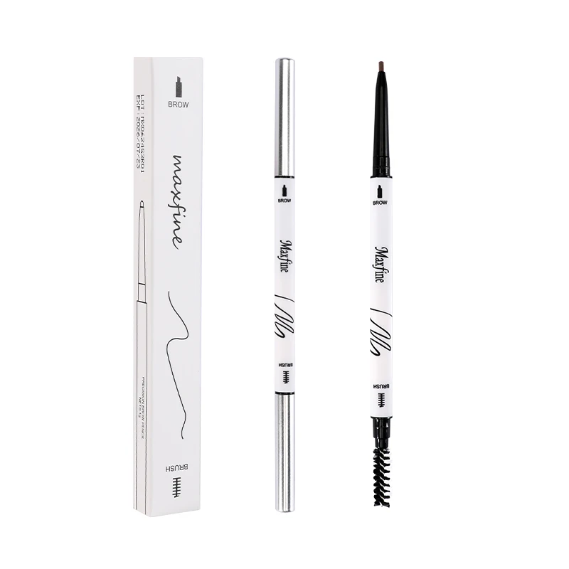 Lápis de sobrancelha rotativo automático de duas cabeçadas, impermeável, duradouro, ultrafino, sobrancelhas selvagens, 1,5mm