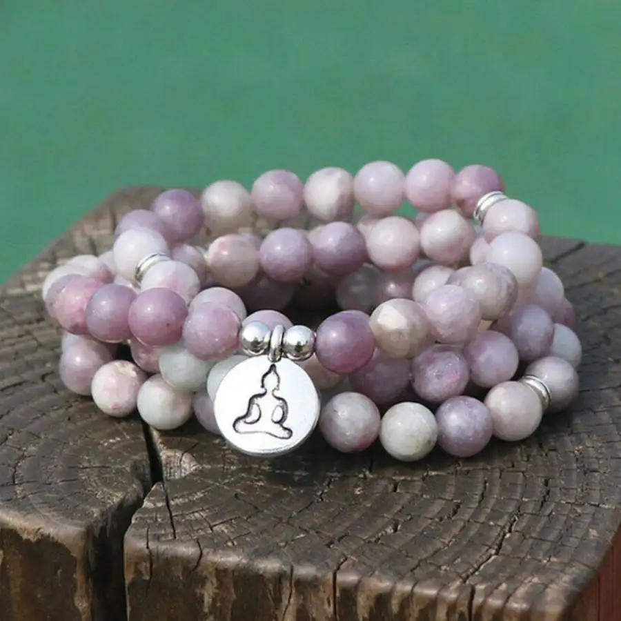

Handmade Violetiasite beads 108 bracelet,men's cuff button bracelet,Ramadan prayer bead,women's meditation,holiday gift