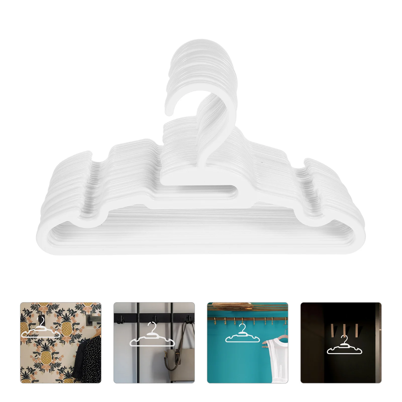 

30Pcs Children Nocrease Hangers Smooth Surface Baby Clothes Organizer Spacesaving Toddler Closet Accessories Kids Hangers