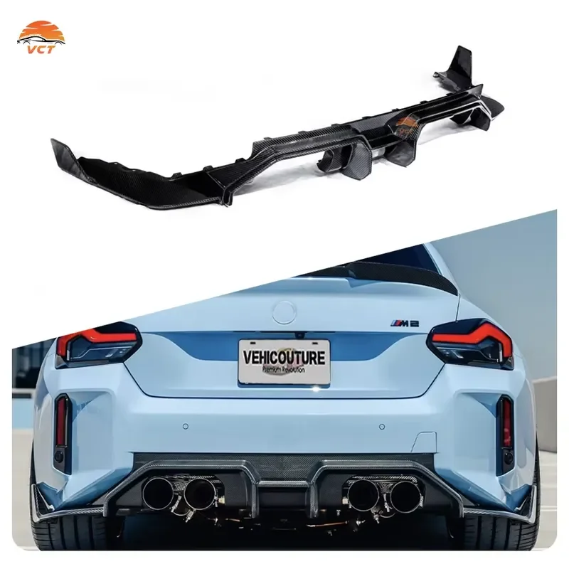 New VCT Auto Body System Real Carbon Fiber AD Style Front Bumper Diffuser G87 M2 Self-Adhesive Installation 100% Fitment