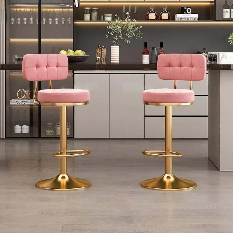 Bar chairs, swivel adjustable lifting backrests, light luxury, high-end sense of cash register, guide table, comfortable high st