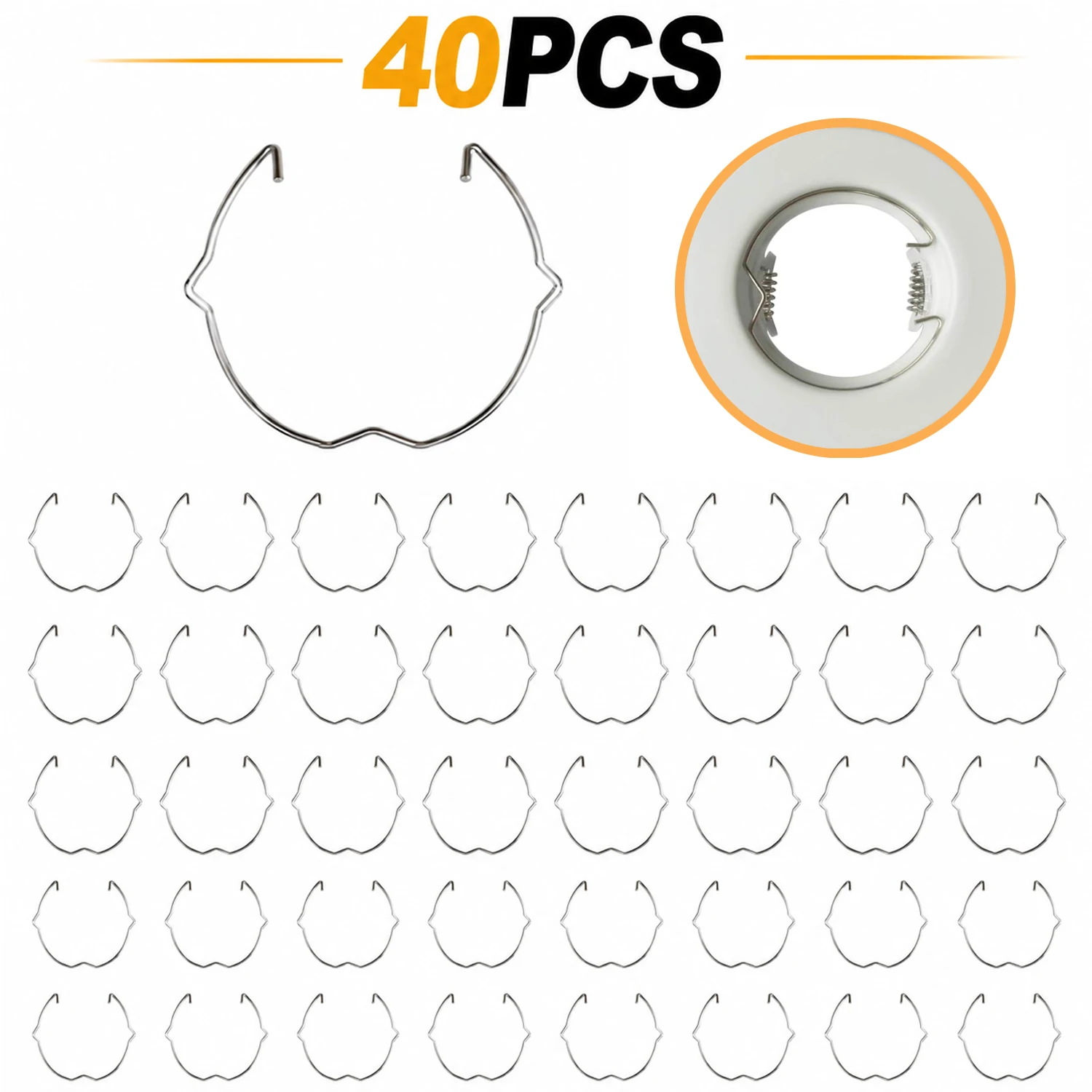 JOYINLED 10/20/40PCS Spotlight Clips Lamp Retaining Spring Clip Bulb Holder Ring for 52mm MR16 GU10 LED Spot Light Downlights