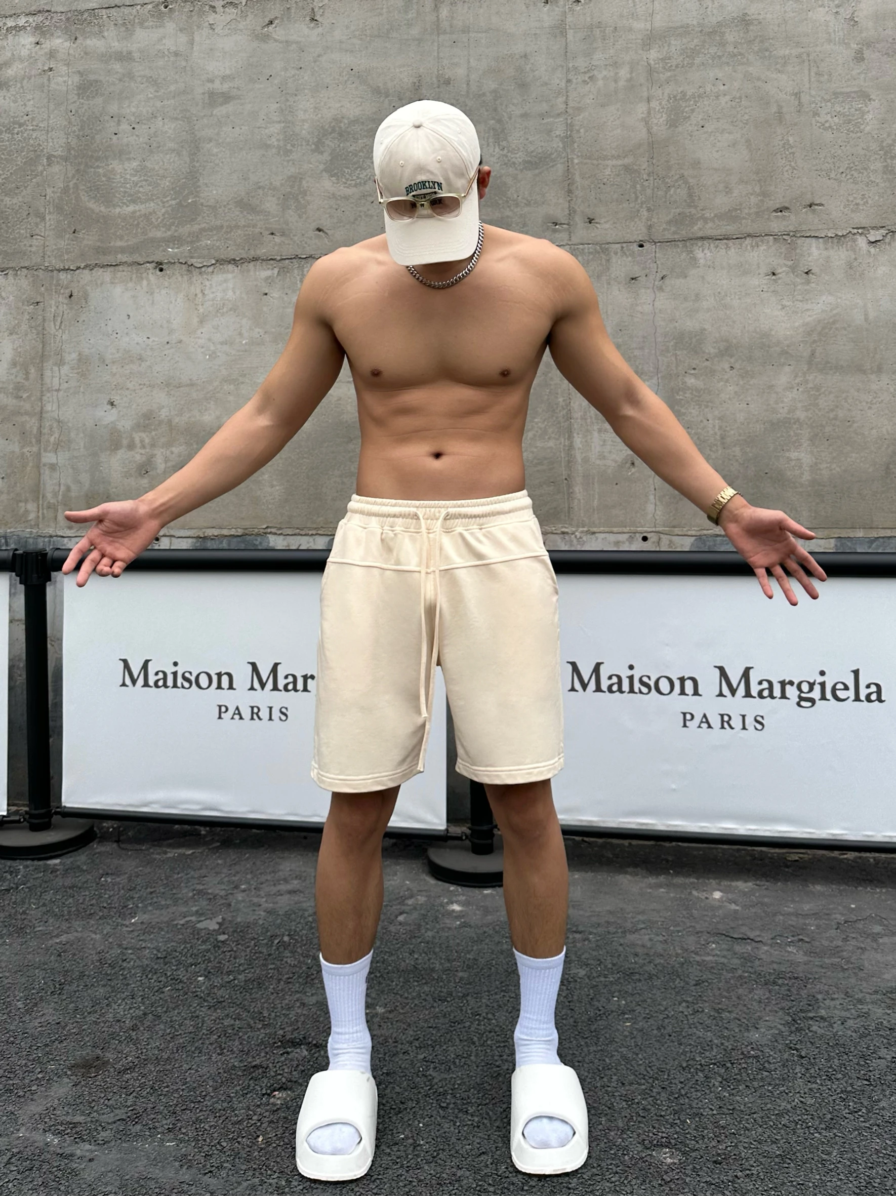 

JZD Apricot Black Men's Fitness Shorts Breathable Sweat Absorbent Casual Wide Leg Pants Summer High Street Sportswear