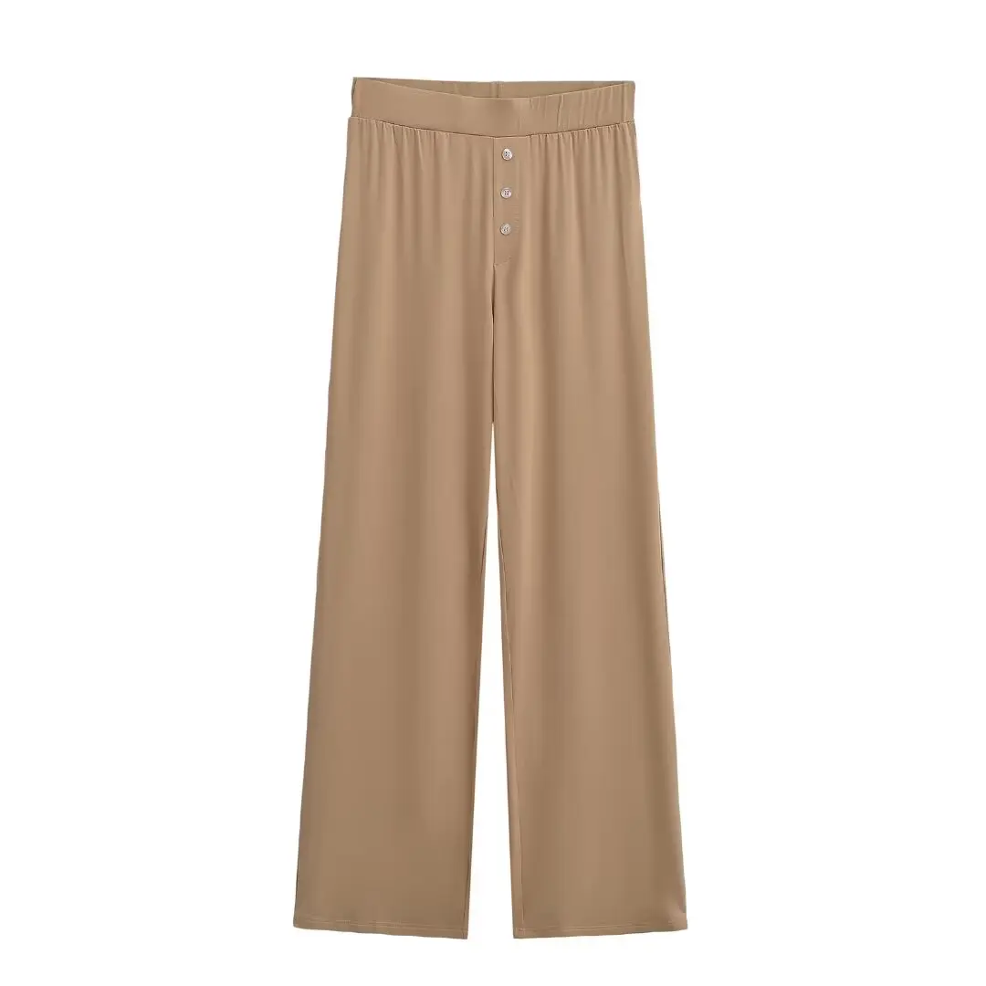 ارتفاع الخصر فضفاضة مريحة اليوغا الرياضة مستقيم الساق عارضة السراويل النسائية واسعة الساق السراويل الطويلة Faionable كل مباراة #2