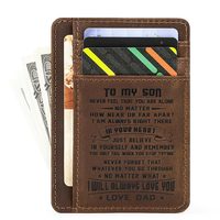 To My Son Slim Card Wallet From Dad Genuine Leather RFID Cards Holder for Men Fashion Front Pocket Birthday Gift for Son