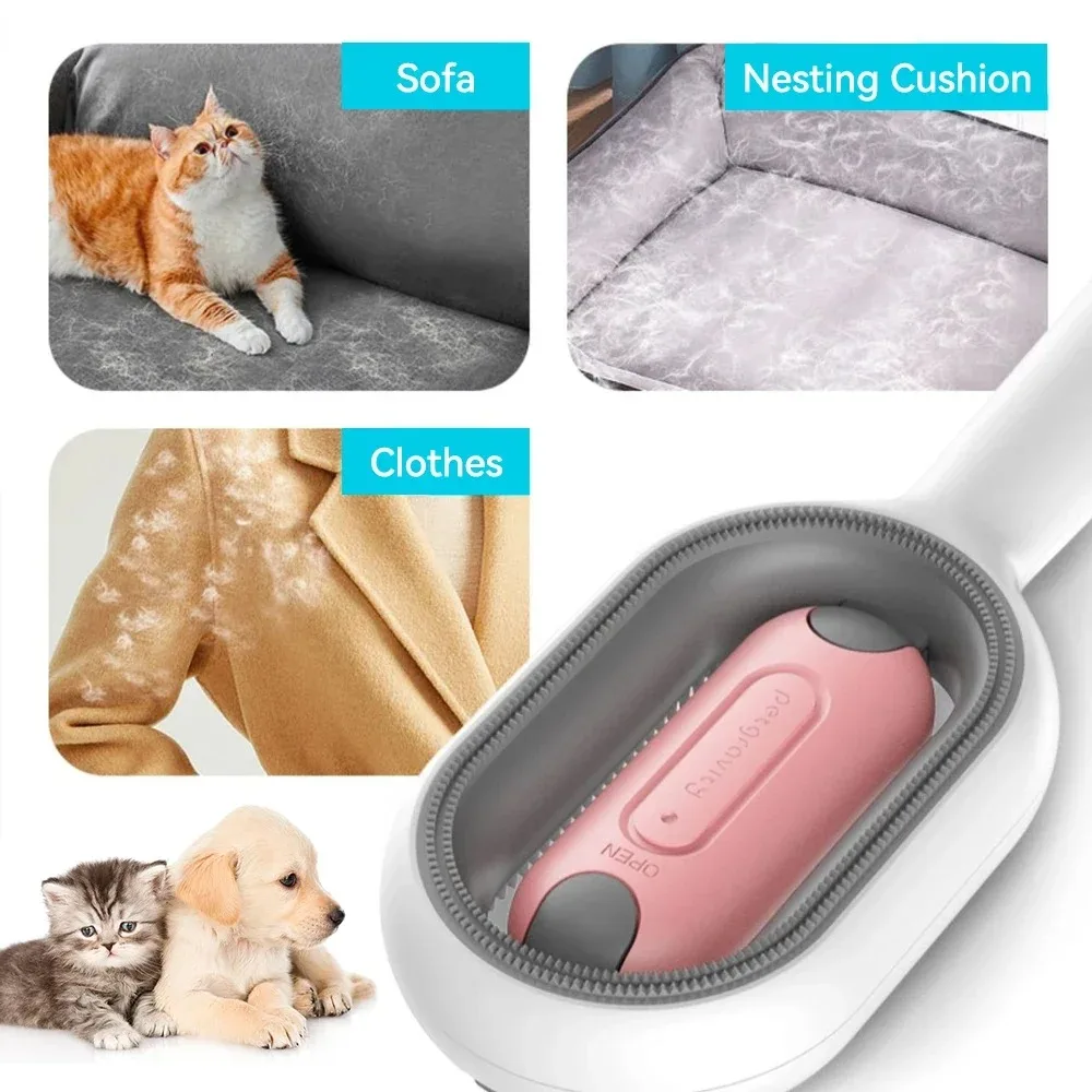 Pet Grooming Comb Cat Brush Long Hair Remover Brush for Dog Cat Silicone Wipe and Water Tank Pet Product Accessories