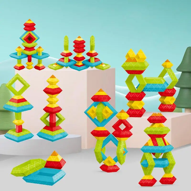 Stacking Pyramid Puzzle Pyramid Stacking Toy Building Blocks Building Blocks For Children STEM Sensory Toys Preschool