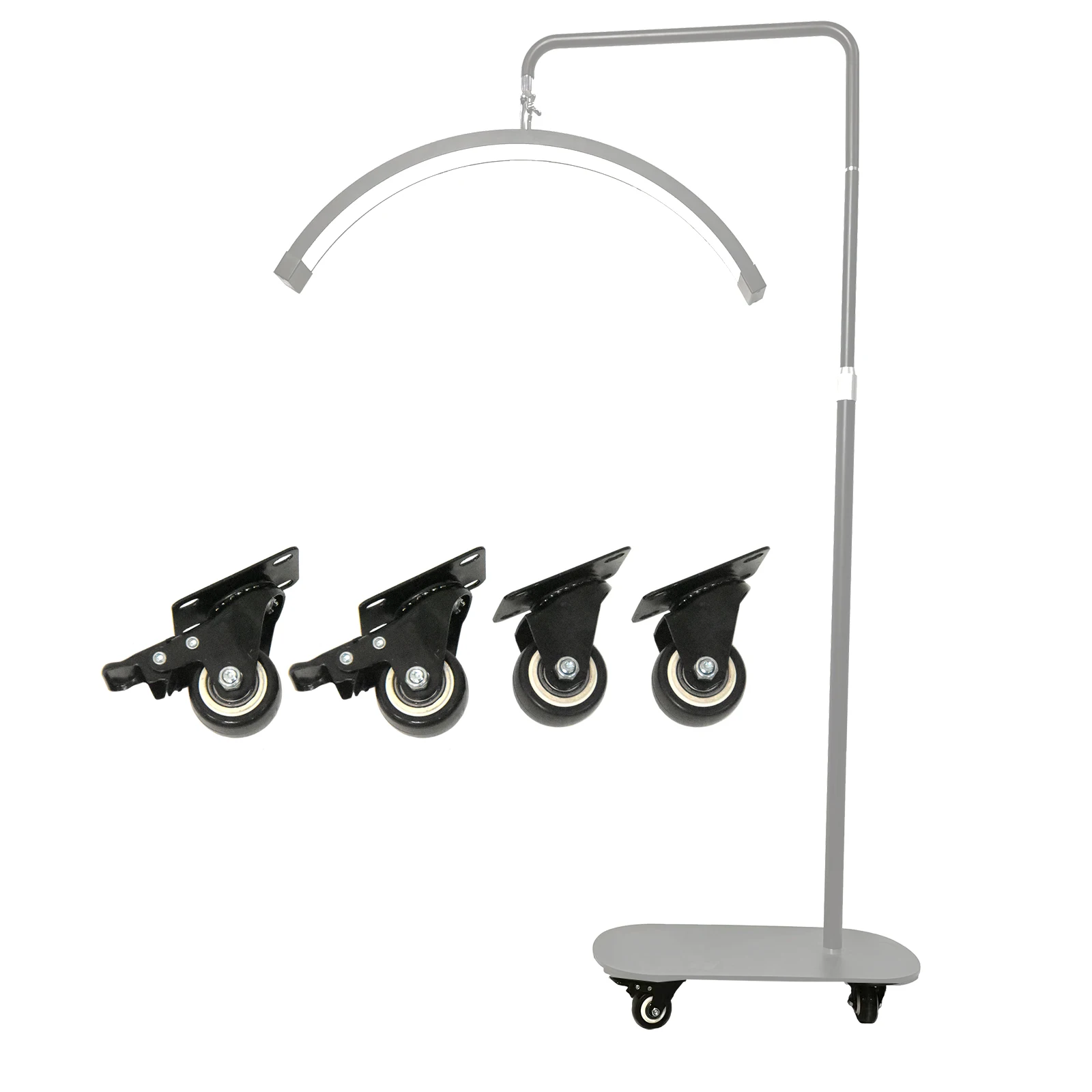 

fosoto Freely Movable Metal Pulley Shadowless Rotating Lamp Stand Floor Wheels For Half Moon Lamp Chassis wheels