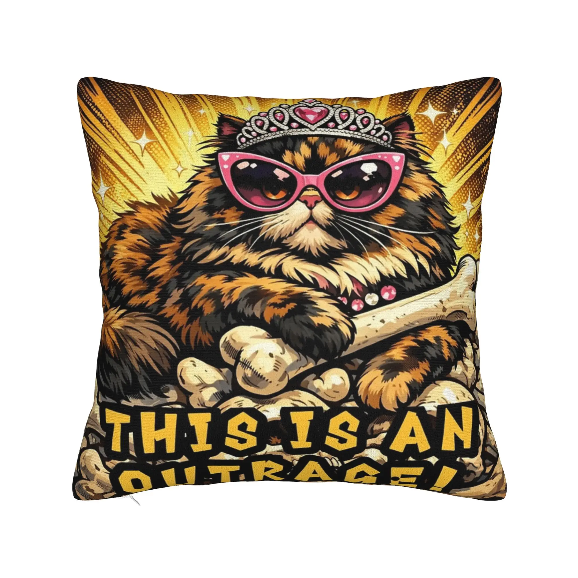This Is An Outrage Princess Donut Cat Pillow Covers Printed Cushion Cover Decorative Pillow Case Cover Chair Multiple Sizes