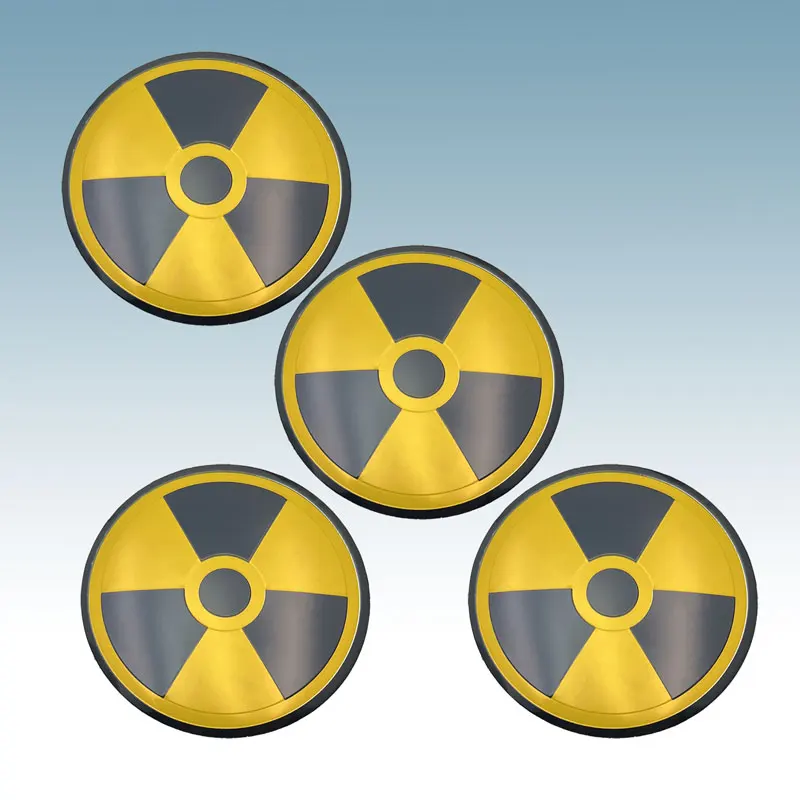 56MM Aluminium Car Styling Car Wheel Hub Center Cap Sticker Radioactive Warning Atomic Nuclear Radiation