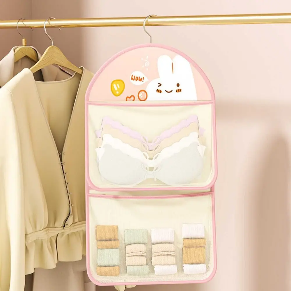

Cartoon Underwear Storage Organization Space Saving Multi-layer Hanging Door Organizer Mesh Pockets Large Capacity