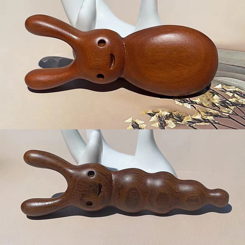 

Cute Rabbit Sandalwood Eye Nose Meridian Guasha Massager Facial Massage Tools Handle Scraping Board Acupuncture Point Massager