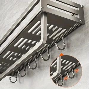 1 PC Aluminium am multifunktionalen Gewürzregal Wand Rack Regal Küchenwerkzeuge Küchenlagerstange befestigt 12 Hauptverkaufsinhaber mit Unterstützung - №7