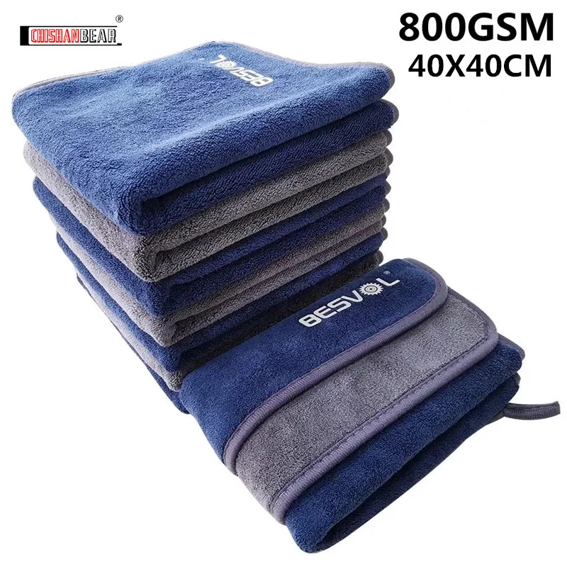 Besvol 4 PCS Extra Soft Car Wash Microfiber Towel Car Cleaning Drying Cloth Car Care Cloth Detailing Car WashTowel Never Scrat