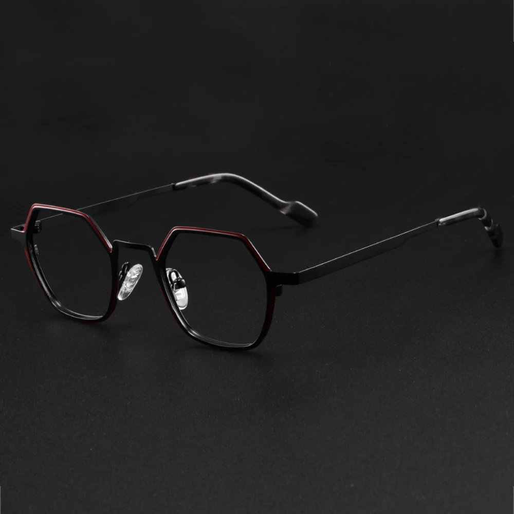 إطارات بصرية من التيتانيوم النقي نظارات قراءة للرجال تصميم العلامة التجارية الفاخرة للنساء نظارات طبية مخصصة #4