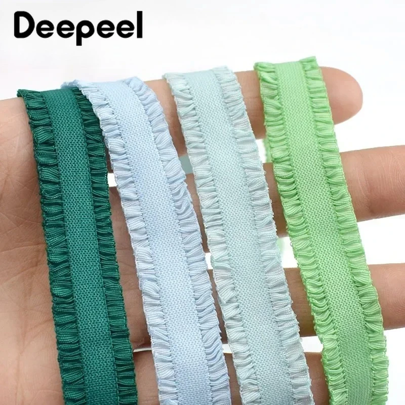 5-30Yards 13mm Colorful Ruffle Elastic Band Hairwear Belt Lace Rubber Bands Underwear Bra Strap Stretch Tape Sewing Accessories