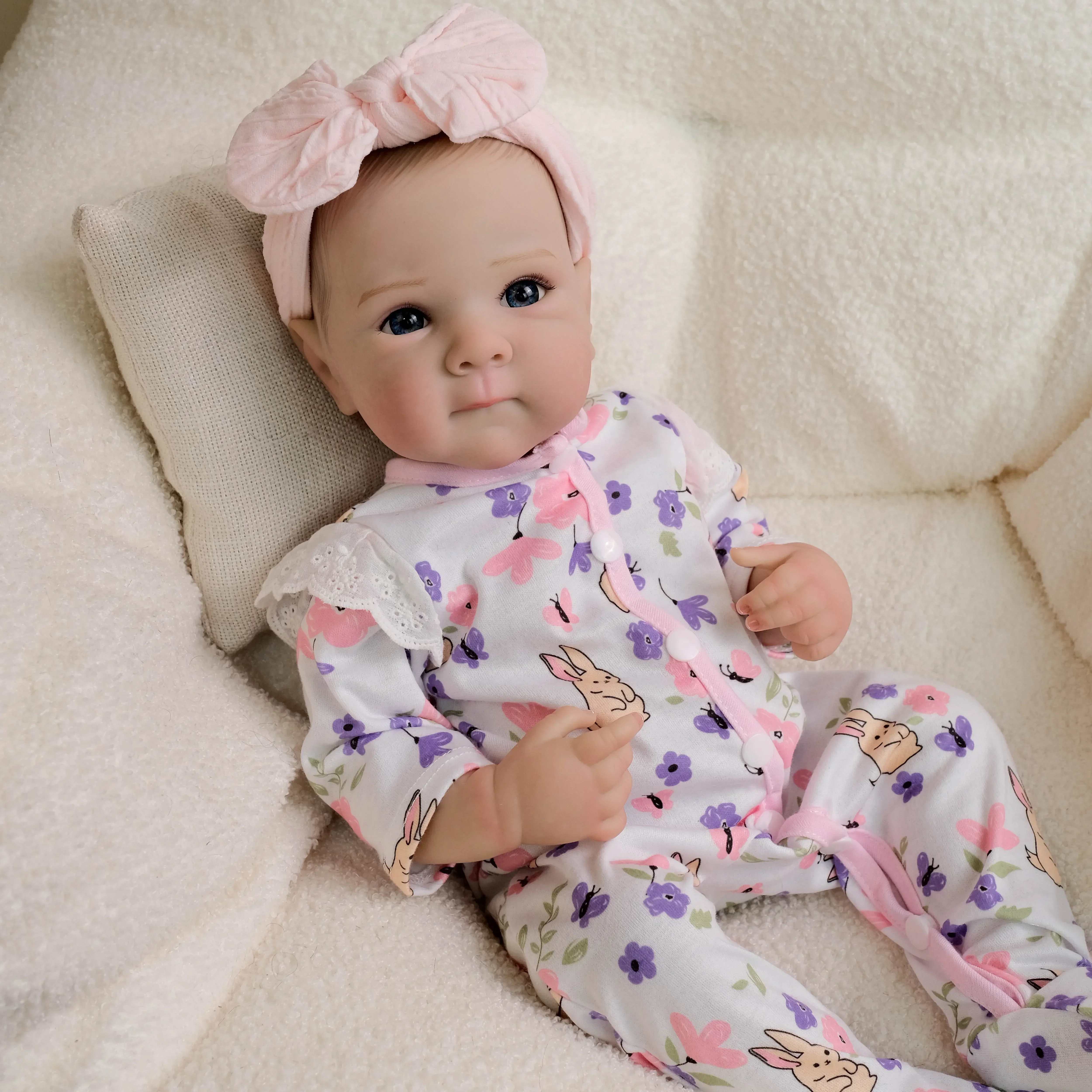 

19inch Bettie Full Vinyl Body Cuddly Newborn Lifelike Reborn Baby Doll Multiple Layers Painting 3D Skin With Hand Draw Hair