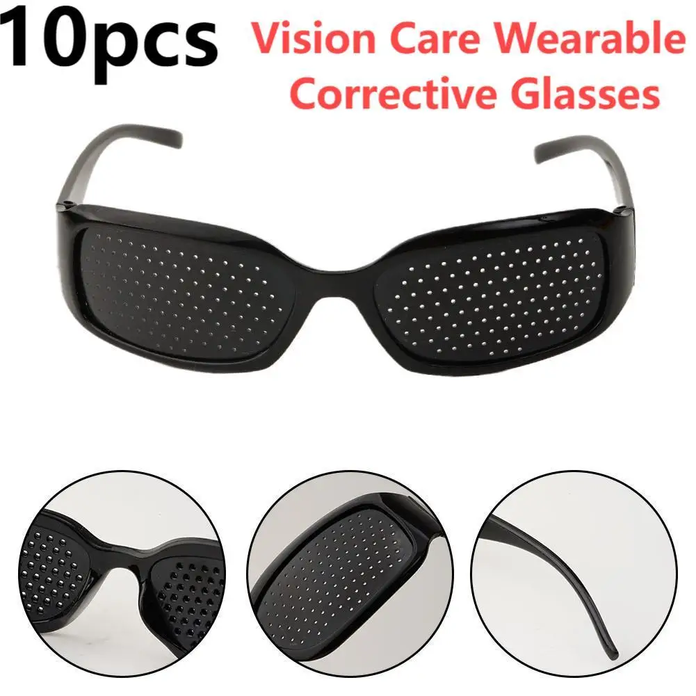 

10pcs Vision Care Wearable Corrective Glasses Porous Anti-fatigue Corrective Enhancer Glasses Relaxing Eyes Protect Sunglasses