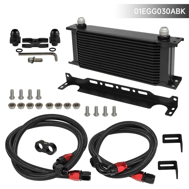 مجموعة مبرد الزيت تناسب AN10 16 صف لسيارات BMW E82 135i E36 E46 M3 E90 E92 E93 335i 335xi أسود/فضي