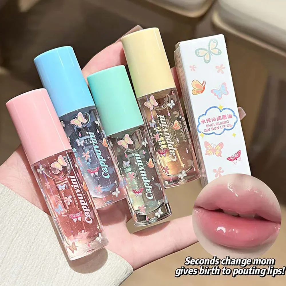 CAPPUVINI Hydrating Lip Oil Moisturizing Lip Care Glossy Finish Nourishing Lip Treatment for Dry Lips 1pc 3pcs Set