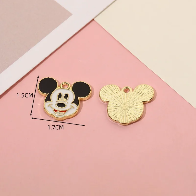 Disney Mickey Minnie DIY Cute Cartoon Pattern Keychain Pendant Mobile Small Alloy Electroplated Oil Dropping Bracelet Pendant