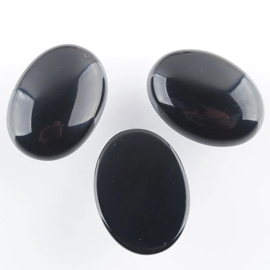 5Pcs No Hole Cabochon Beads Natural Stone Black Carnelian Oval 22x30MM Stone For Women Man Jewelry Making DIY Fittings TU3160