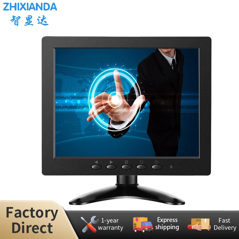 Zhixianda Cheap Small 7 Inch 1024x600 Desktop CCTV Home Security Computer Resistive Touch Screen Lcd Monitor With BNC VGA HDMI