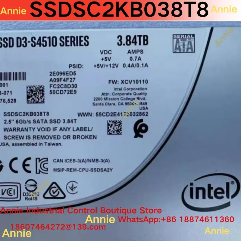 Original SSD SC2KB038T8 S4510 3.84T SATA SSD 2.5-inch Enterprise-class Solid State Drive