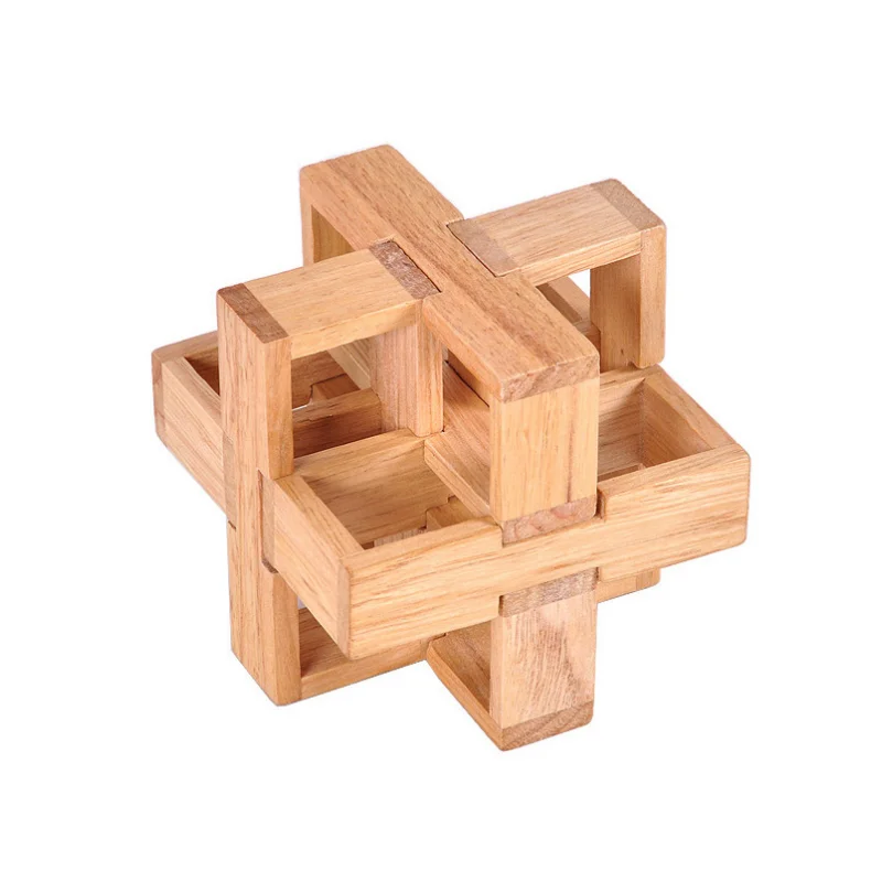 New 3D Wooden Luban Lock Puzzle Game Adult Kids Toys Kong Ming Lock Puzzles Unlock Decryption Brain Teaser Toy