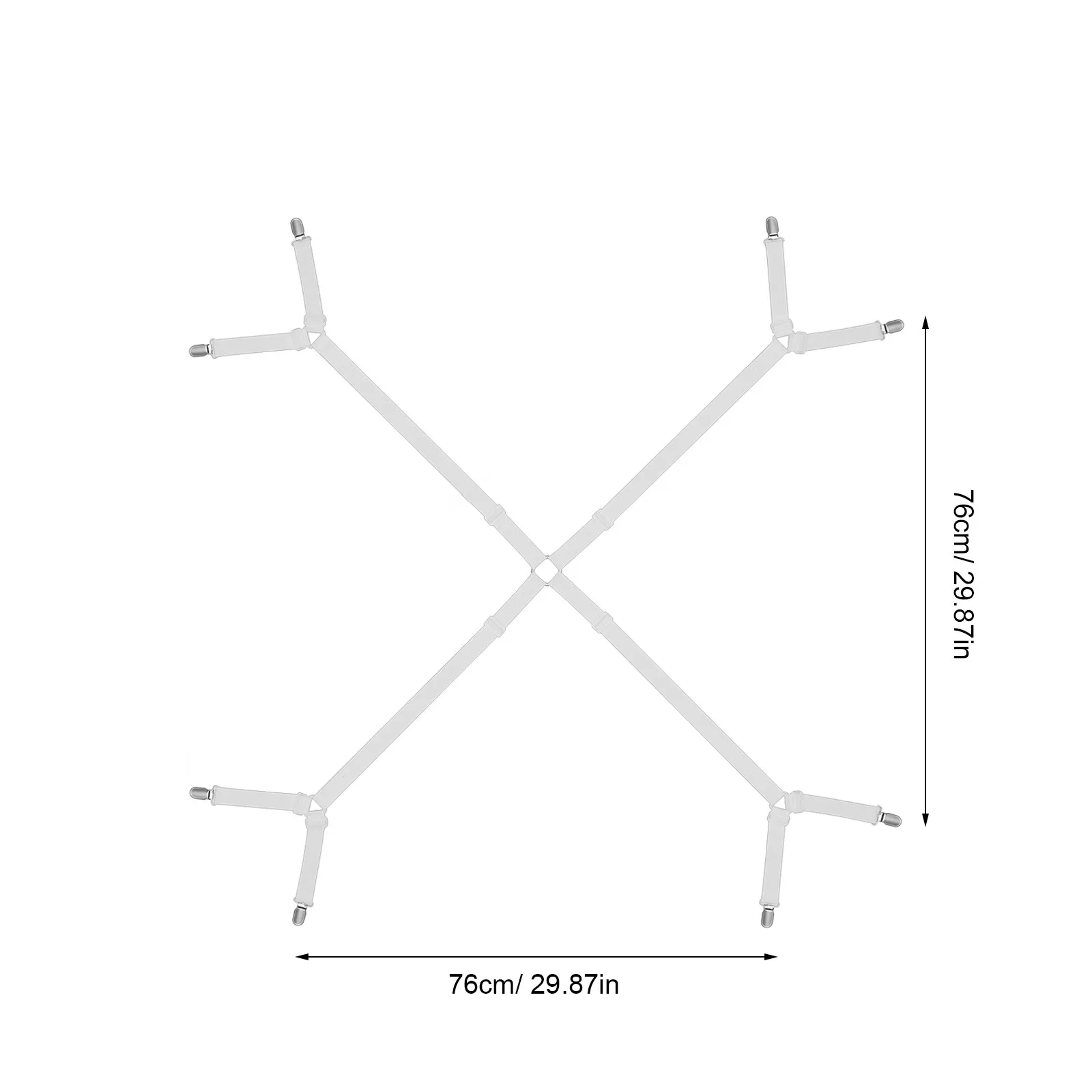 Sheet Bed Suspenders Adjustable Elastic Sheet Straps Grippers Mattress Pad Duvet Cover Corner Holder Clips Fasteners White