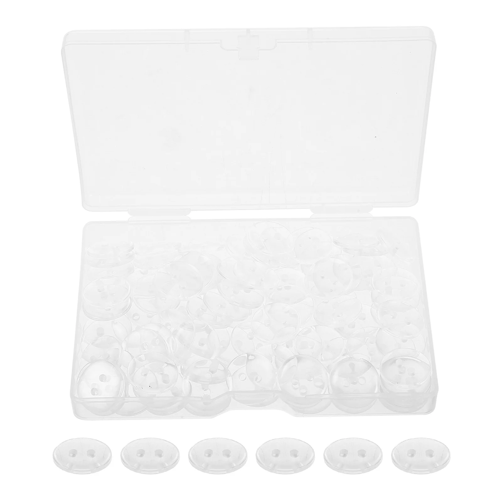 

100Pcs Clear Buttons for Sewing 15mm Transparent Resin Round Flatback Fasteners for 's Clothing Shirts DIY Craft