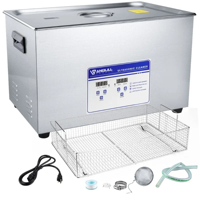 Anbull-Nettoyeur à ultrasons industriel, machine en acier inoxydable 600, minuterie numérique, chauffage pour outils, 30L, 8Gal, 304 W